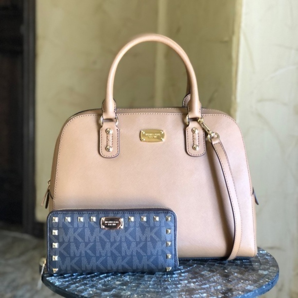 Michael Kors Large saffiano leather satchel+wallet